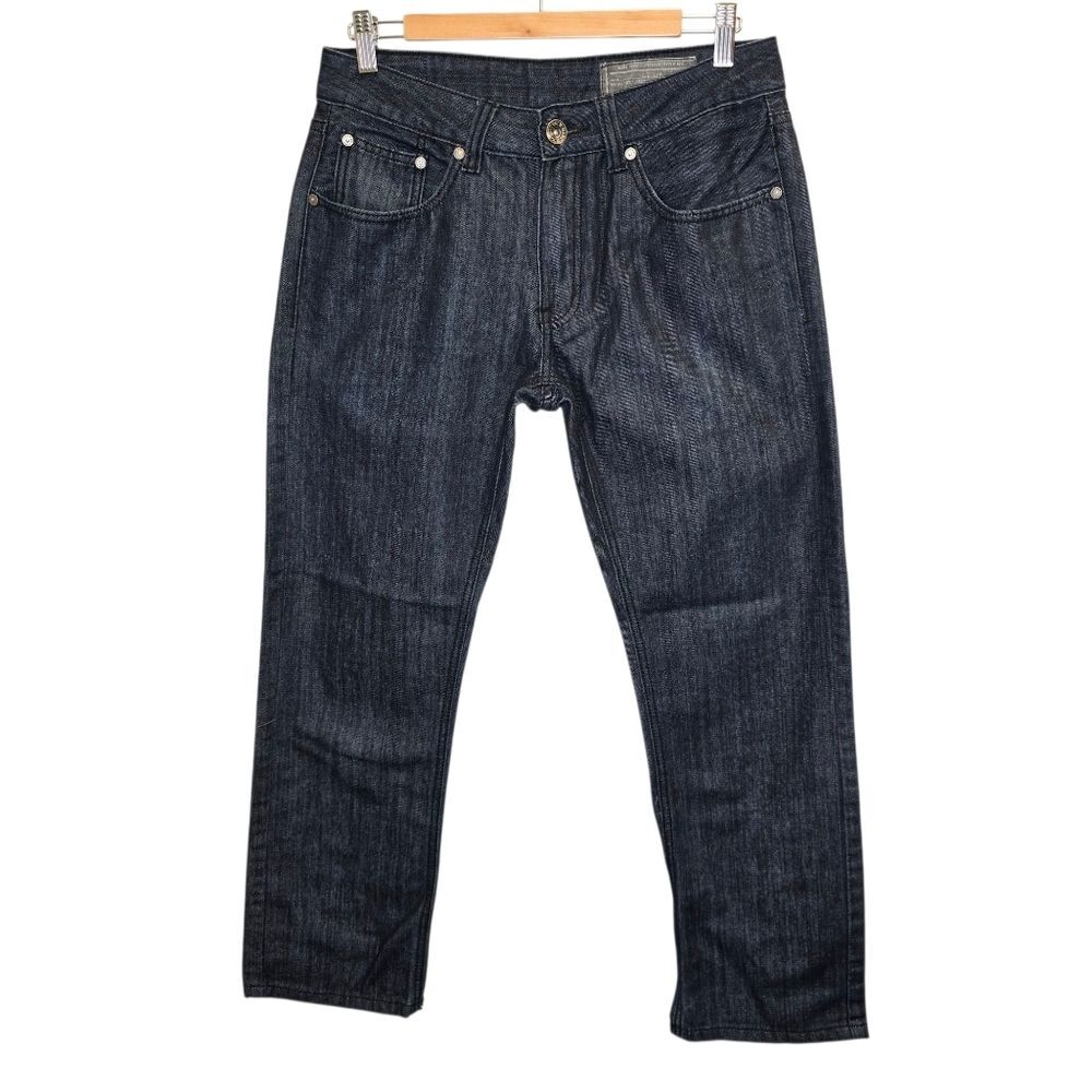 Marc Ecko Men's W32 X L32 Straight Fit Dark Blue Denim Jeans